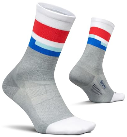 Features Elite Ultra Light Mini Crew Mission Gray Socks