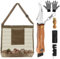 NZZVNZ 6-teiliges Set Pilzmesser mit Bürste, Tasche für Pilzsammler, Edelstahl Trüffel Taschenmesser, Klappmesser, Schwammerlmesser mit Pinsel, Schlüsselring
