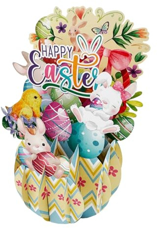 Tarjetas De Felicitación De Pascua Pop-up - Tarjetas De Chick De Vacaciones 3D Con Sobres | Ramo De Flores De Primavera, Tarjetas De Notas De Vacaciones De Primavera Para Regalos De Pascua, Favores De