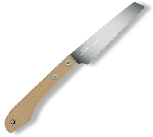 SUIZAN Piccola Sega a Mano 120mm Lama per Tagli a Filo - Seghetto Giapponese a Trazione Compatto Singolo Tagliente Utensili Falegnameria