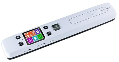 Mini Scanner de Documents et d'images, 1050DPI, Format A4, Format JPG/PDF, écran LCD Haute Vitesse, for reçus Professionnels, Photos,NuméRisation Facile(White with WiFi)
