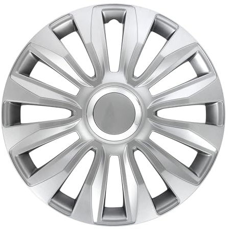 Set 4 Copricerchi Auto Universali 13 14 15 16 Pollici – Design Sportivo con Fissaggio a Scatto – Compatibili con Cerchi in Acciaio o Ferro – Montaggio Facile Senza Attrezzi (Avalon, 15)