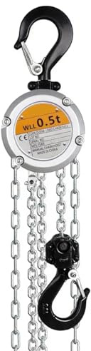 KUSOLE Paranco a Catena in Lega di Alluminio con Diverse Specifiche E Freno Meccanico. Ottima Scelta per Il Sollevamento Manuale, Adatto a Molteplici Scenari. 500KG/3M