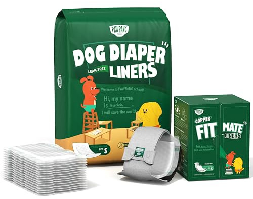 PAWPANG Male Dog Diaper Bundle - Small Size | Reusable Belly Band & 115pcs Disposable Dog Diaper Liners | Ideal for Marking, Incontinence & Senior Dogs
