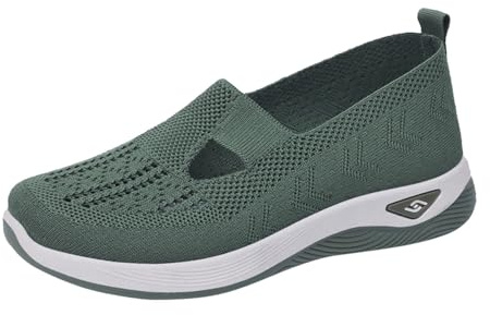 Zapatillas Ortopedicas Mujer Transpirables Malla Zapatillas sin Cordones para Caminar, con Soporte de Arco, Antideslizantes Deportivos Zapato Comodos y Ligeros Zapatos de Diabéticos