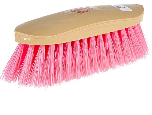 Decker Manufacturing Grip Fit Grooming Horse Brush Hot Pink Synthetic Bristles