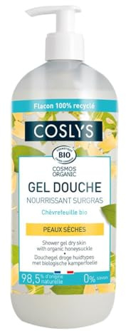 Coslys Hygiène Corporelle Gel Douche Peaux Sèches Chèvrefeuille 1 L