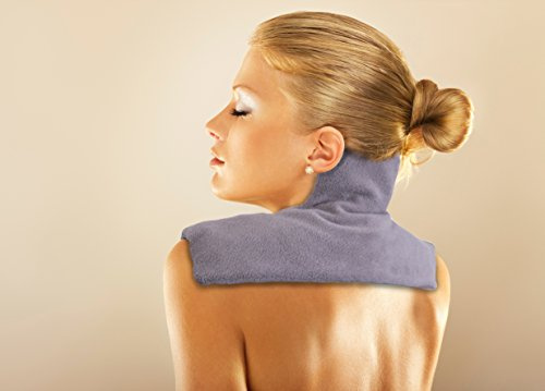 Schweriner Naturheil Neck Pillow with Fleece Cover Neck Warmer with Moor Filling, Fabric, grey, 29 x 39 cm