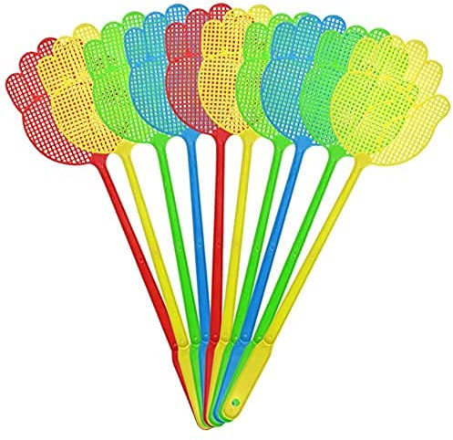 TANCUDER 20 Pièces Tapette à Mouches Plastique Tapette Contre Les Ravageurs Tapette à Mouches Manuelle Tapette Moustique Tapette à Mouche Main Swatter de Mouche Coloré pour Ravageurs, Mouches