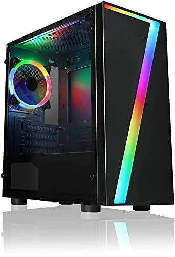 Snabbt PC datorpaket Intel Core i5 16 GB 1 TB 256 GB SSD Win10 GT710 WiFi sju MATX RGB PC spelfodral8 GB RAM + 1 TB HDD) (16 GB 256SSD + 1 TB)