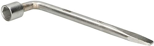 KOTARBAU® Llave de tubo hexagonal para apretar tuercas de rueda, 21 mm, Llave con palanca de extracción, Llave de llanta, Llave de vaso, Acero al carbono cromado, Forma de L