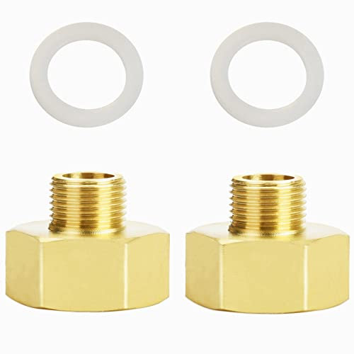 Noosverl Adaptador/Reductor de 3/4 pulgada a 3/8, 2 Pcs extensión Reducción 3/4 a 3/8, 3/4 exterior x3/8 interior de latón normas europeas(3/4 a 3/8)