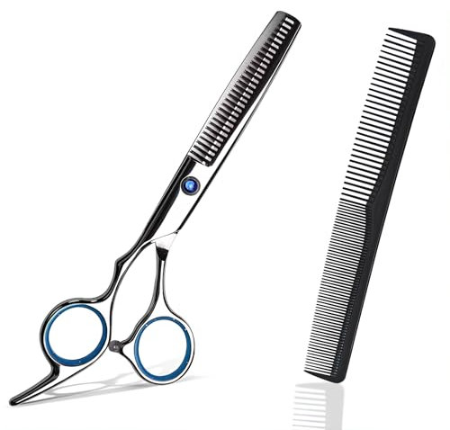 6 Zoll Schere Haare Schneiden, Haarschere, Professionelle Friseurschere, Haar Professionelle Friseurschere Set Effilierscheren, Für Männer Frauen Haustiere Familie Friseursalon (Silber)