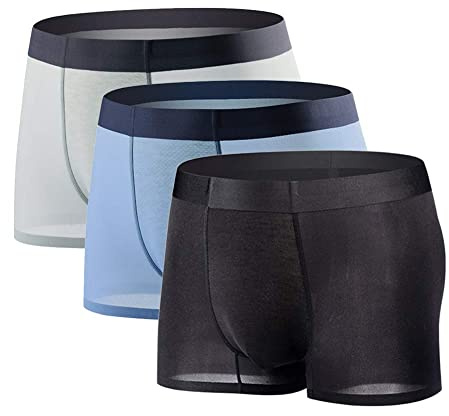 YUSHOW Calzoncillos de Malla de Seda de Hielo para Hombre Pantalones Cortos U Convexo Diseño Tridimensional Calzones Transpirables Transparentes