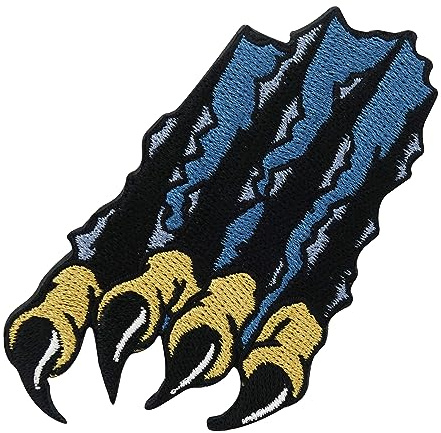 Finally Home Patch zum Aufbügeln - Jeans Krallen Flicken | Lustiger Jeansstoff Flicken, Dino Bügelflicken, Blaue Jeans Patches, Kinder Hosen Aufnäher