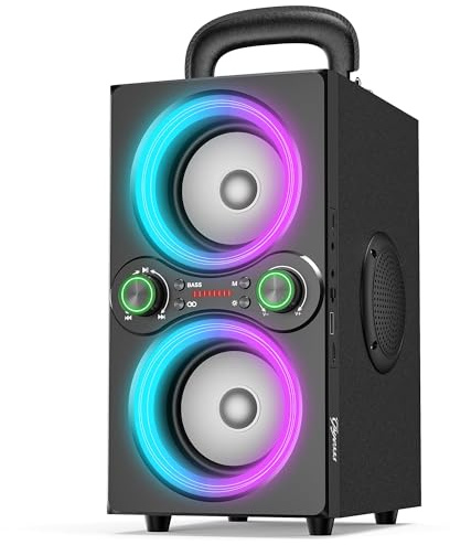TPyesss Bluetooth Speakers, 80W(Peak) Wireless TWS Portable Bluetooth Speaker, Beat-Driven Lights, 100dB Loud Stereo Speaker with BassUp, Speakers with Subwoofer for Outdoor, Party, Camping