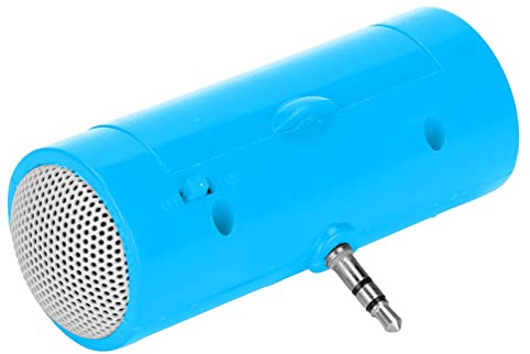 Mini Speaker for Smartphone With 3.5mm Jack - AAA Batteries Powered for Mobile Phones, Laptops, Tablets, MP3, MP4 (Blue)
