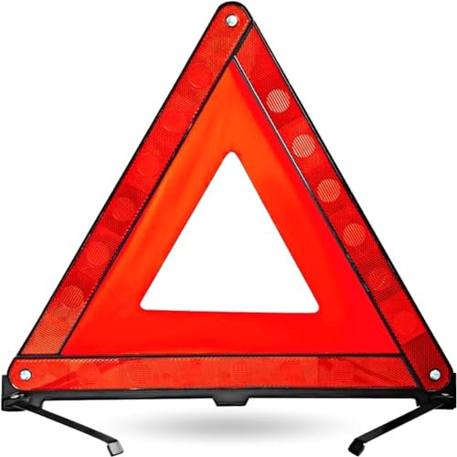POWR CAR Warndreieck ECE R27 Pannendreieck 2025 - Auto PKW Notfalldreieck gemäß StVO - Unfall & Pannen als Autozubehör