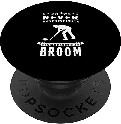 Unterschätzen Sie niemals einen alten Mann mit einem Besen Curling PopSockets mit austauschbarem PopGrip