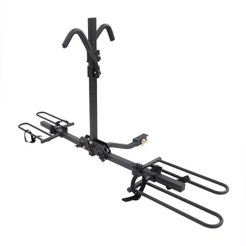 Rockland Foldable 2-Bike Rack, 80 lbs Capacity, Hitch Mount Bike Rack, Fits up to 2.5 Tire Width and 50 Wheelbase, Bike Carrier Rack for 1.25 and 2 Receiver for Cars SUVs Vans RVs