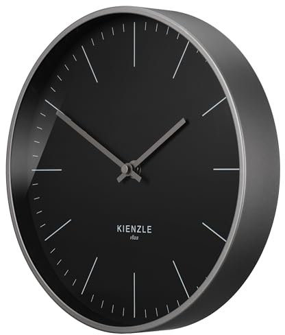 Kienzle Horloge Murale Radio-pilotée Modern 25 cm silencieuse, Signal DCF, Cadre en Acier, Anthracite