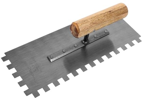 DECOMELODY Truelle à Briques Acier Inoxydable avec Manche Bois Ergonomique Truelle Lourde pour Maçonnerie Enduire Plâtre et Béton Outil Résistant pour Construction et Finition