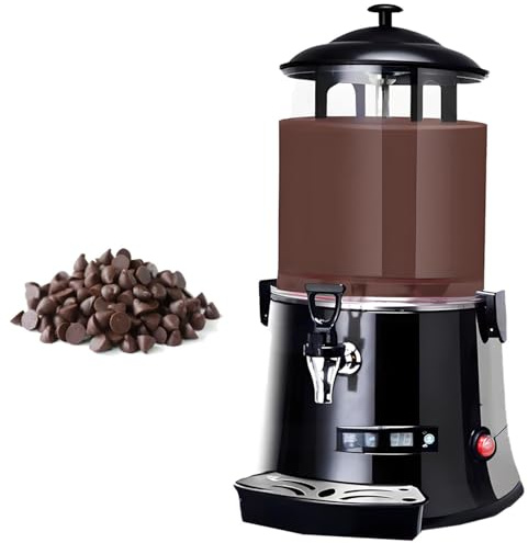 5L/10L varmchokladmaskin och varma dryckesautomat, 400W kommersiell varmchokladmaskin med temperaturkontroll på 200-84°C, läckagesäker spärr och transparent hink Black-10L