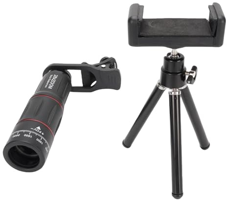 AKLOSIPY Telefonkameraobjektivsats Universal 28X Teleobjektiv med 0,6X Vidvinkelobjektiv 20X Makroobjektiv 198° Fisheye-objektiv