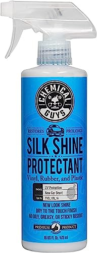 Chemical Guys Silk Shine Tire and Trim Dressing and Protectant – Non-Greasy Vinyl, Plastic & Rubber Spray, Plastic Restorer for Cars – Restores Shine for Cars, Trucks, Motorcycles, RVs, 16 fl oz
