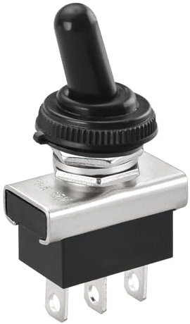 Heschen Kippschalter aus Metall, KN3D-102, 12V 25 A, SPDT, Ein/Ein, 2-polig, 3 Kontakte, mit wasserdichte Kappe (1)