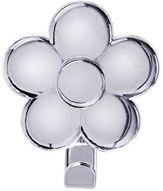 WENKO 22700100 Universal Blume Wandhaken selbstklebend, Kunststoff, Chrom, 2.5 x 6.5 x 8 cm