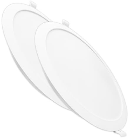 LED ATOMANT Pack 2x Downlight LED Panel Redondo 220mm 18W, Color Blanco Frio (6500K), Corte 190-205mm, 1650 lumenes, Driver integrado, Para Techo Cocina Baño