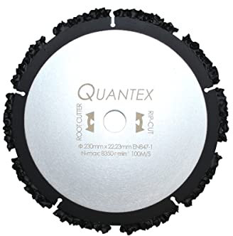 QUANTEX Rip Cut Baumwurzelentferner 230mm für 22,23mm. Spezial Trennscheibe für Winkelschleifer, Trennjäger, Trennschleifer, Motortrenner. Wurzelschneider. Root Cutter.