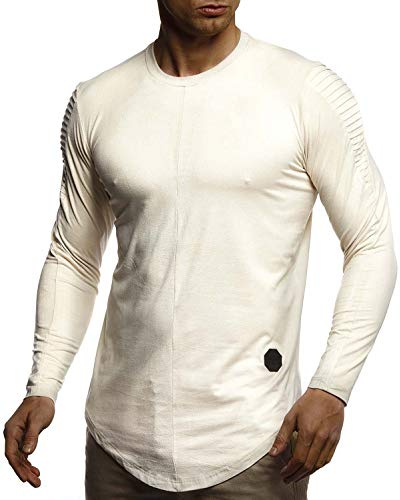 Leif Nelson Herrtröja rund hals smal passform basic herr tröja långärmad tröja crew neck pojkar huvtröja – t-shirt långärmad i svart LN-1059