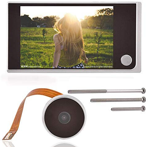 Tangxi Cámara de visión de puerta, visor digital de puerta, visor de mirilla de puerta con pantalla LCD de 3.5 pulgadas, cámara y monitoreo de 24 horas y visión de ángulo de 120°, cámara electrónica