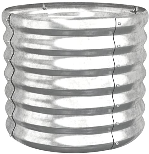 vidaXL Pflanzkübel Blumenkübel Hochbeet Blumenkasten Pflanzgefäß Pflanzkasten Blumentopf Garten Verzinkter Stahl 40x40x36cm Silbern