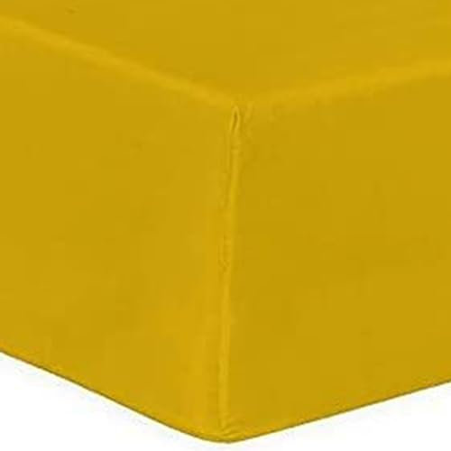 Spannbettlaken, pflegeleicht, extra tief, Perkal, 40 cm, Senfgelb