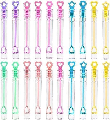 DERAYEE 20 Stück Mini Seifenblasen Set,Kleine Seifenblasen,Mini Blasenstäbe,Seifenblasenstab für Kinder Gastgeschenk Hochzeit Valentinstag Fest Mitgebsel Feizeit Sommer-Spielzeug
