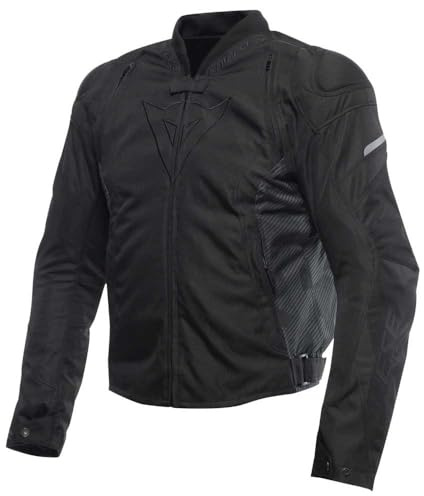 Dainese - Avro 5 Tex Jacket, Chaqueta de Moto de Tela con Protectores de Hombros, Hombre, Negro/Negro/Negro, 52