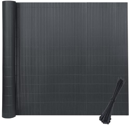 XINZI Brise-vue en PVC pour balcon, 90 x 400 cm - Résistant aux intempéries - Avec serre-câbles - En plastique - Lamelles pour jardin, balcon, terrasse - Anthracite