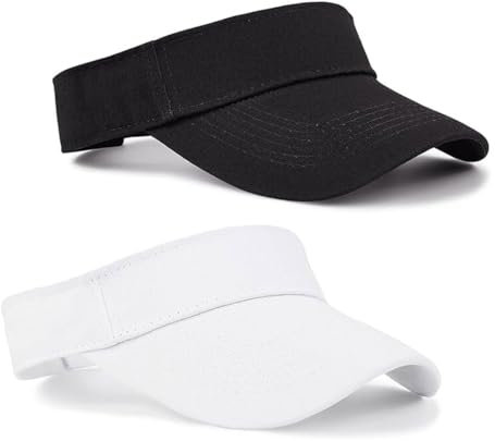 MQLSAERI 2 Stück Visor Cap Damen Golf Cap Damen Tennis Cap Herren Kappe Damen Sonnenschild Damen Basecap Damen - Schwarz/Weiß