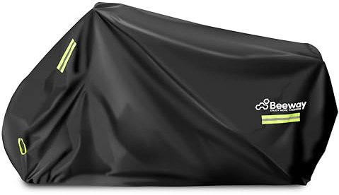 BEEWAY Motorbike Cover, Waterproof Motorcycle Cover Outdoor Indoor for Moped Scooter Motocross - Heavy Duty 420D Oxford Sun Rain UV Dust Protective Covering, XXL 245 x 105 x 125 cm