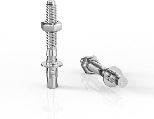 ORTAVA 10 Stück Schwerlastdübel M10 x 80mm, Bolzenanker M10 Edelstahl, Schwerlastanker, Edelstahl A2 V2A, mit Unterlegscheiben und Muttern, für Maschinen, Geländer