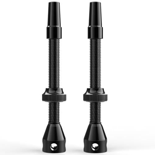Shredr. Tubeless Ventile Set, schwarz | Presta Ventile für Schlauchlos-Reifen | Superleichtes Alu, schwarz eloxiert, französisches Ventil | 60mm für Hochprofil Rennrad-Felgen