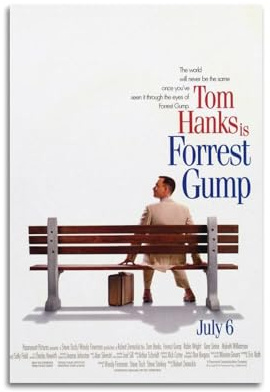 LUEXUHEY Póster de la película Forrest Gump en lienzo para sala de estar, dormitorio, decoración moderna de pared del hogar, regalo, 40 x 60 cm, estilo sin marco