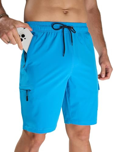 ARCWEG Badshorts Män Långa Badshorts Och Shorts Med Dragkedja Fickor Svart För Gym Simning Löpning