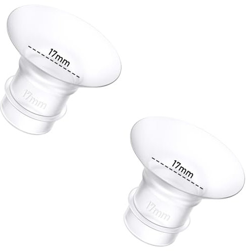 Flanscheinsatz, 17 mm, kompatibel mit Momcozy M9/M6/M5/S12 Pro/S9 Pro/Medela/Spectra/Bellababy/Lansinoh/Elvie/Nuliie/KISSBOBO/ANWIKE 24 mm tragbare Milchpumpe, Ersatzzubehör, 2 Stück