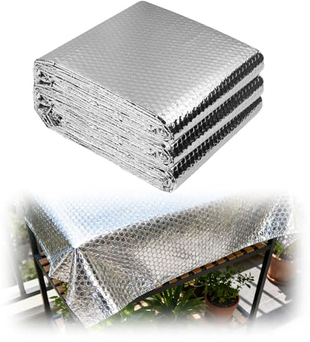 Isolant Thermique en Film, 3x0.6m Barrière Thermique Aluminisée, Film Réfléchissant, Film Isolant Aluminisé, Film Isolant Thermique pour Murale Sols, Greniers, Fenêtre, Protection Contre le Froid