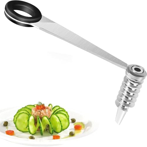 Ousuwo Piranha Edelstahl Spiralschneider - Einfacher Gemüseschneider für Zucchini-Nudeln & Salate, Perfekt für Gurken, Karotten, Äpfel & Kartoffeln