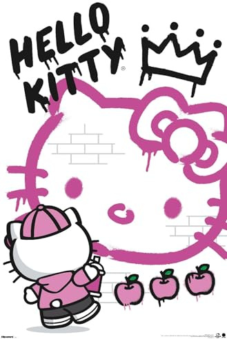 Hello Kitty: 2016 Graffiti - Street Art Crown Wall Poster, 34L x 22.4W, Unframed Version